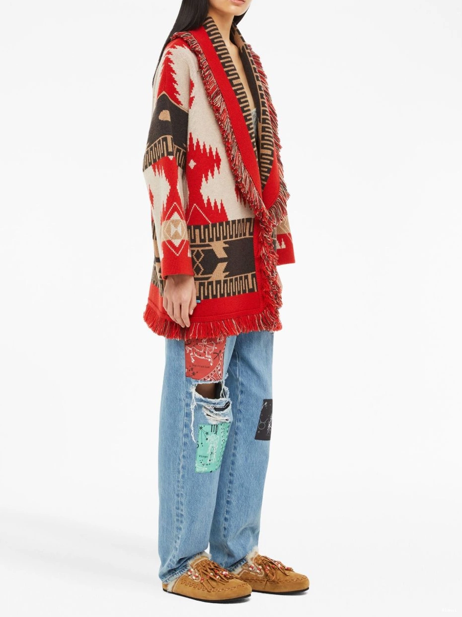 Affordable Alanui Icon cardigan Women cashmere jacquard 0814